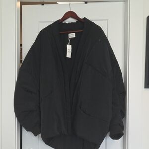 Black Bomber Jacket, Designer Brand, Canadian Made In MONTREAL , By MERCY HOUSE
